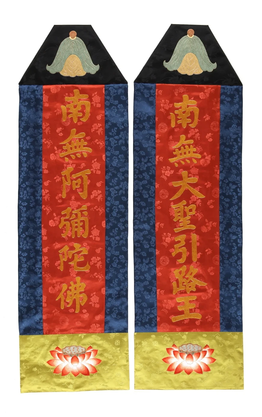 나무대성인로왕 불교 자수, 불교의 나한상을 전통 자수 기법으로 표현한 상징적 불교 예술 작품