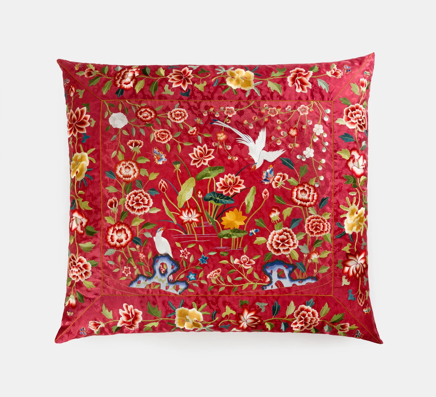 연지 화조문 방석